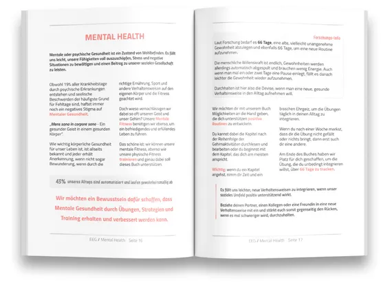 Book pages on mental health