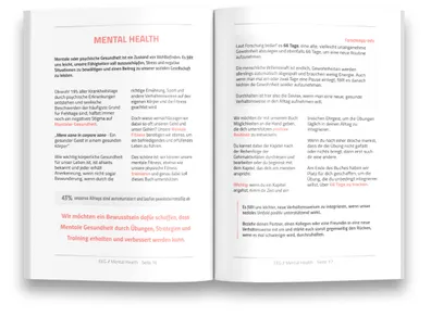 Book pages on mental health