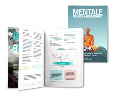 Cover and inside pages of the book “Mentale Fitness & Gesundheit”